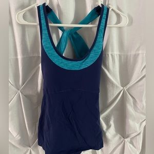 Dark and light blue tank